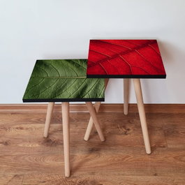Hanah Home Mesas Nido 2Shp420 Verde y Rojo